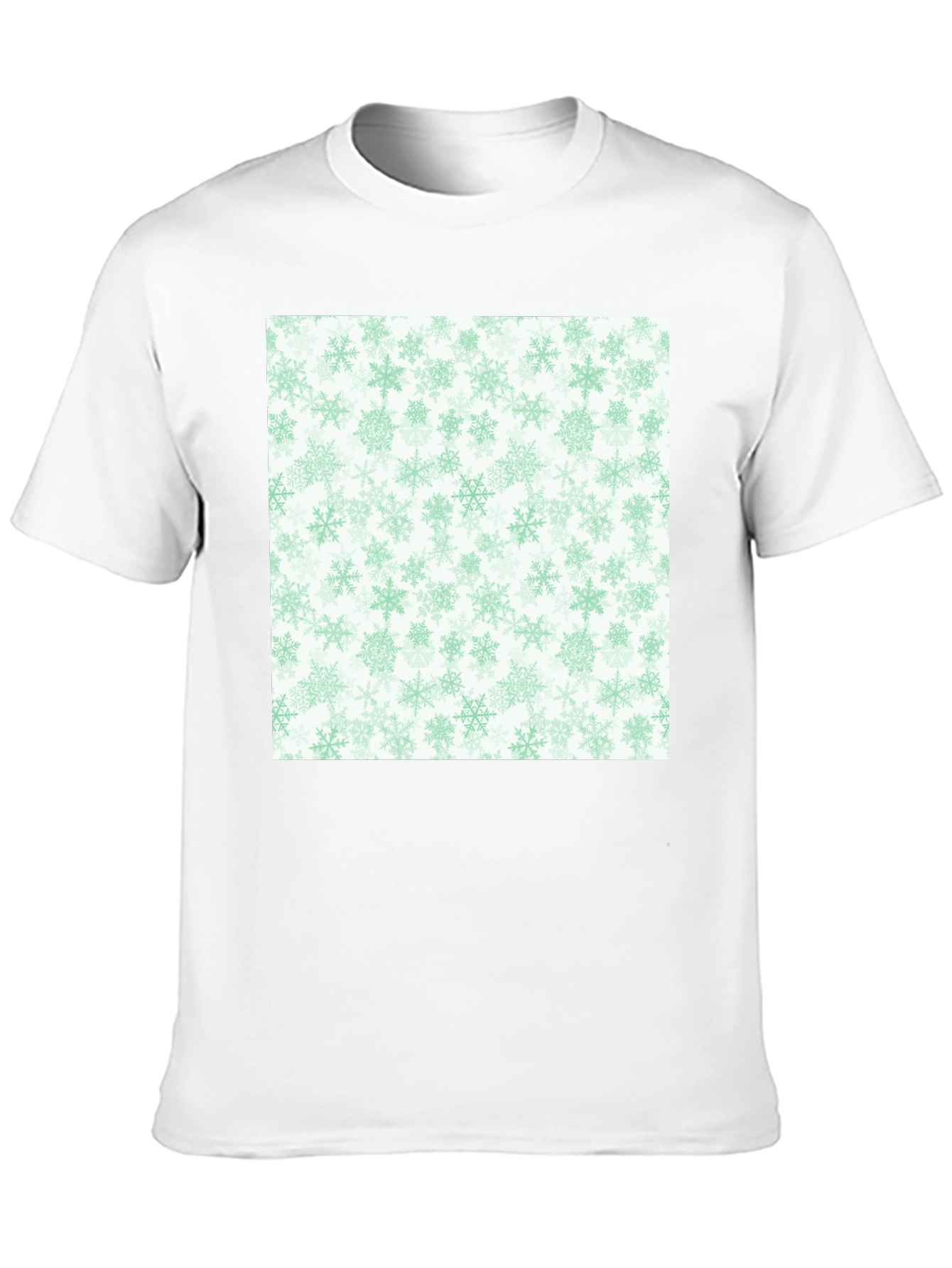 Snowflake Pattern Black T-Shirt