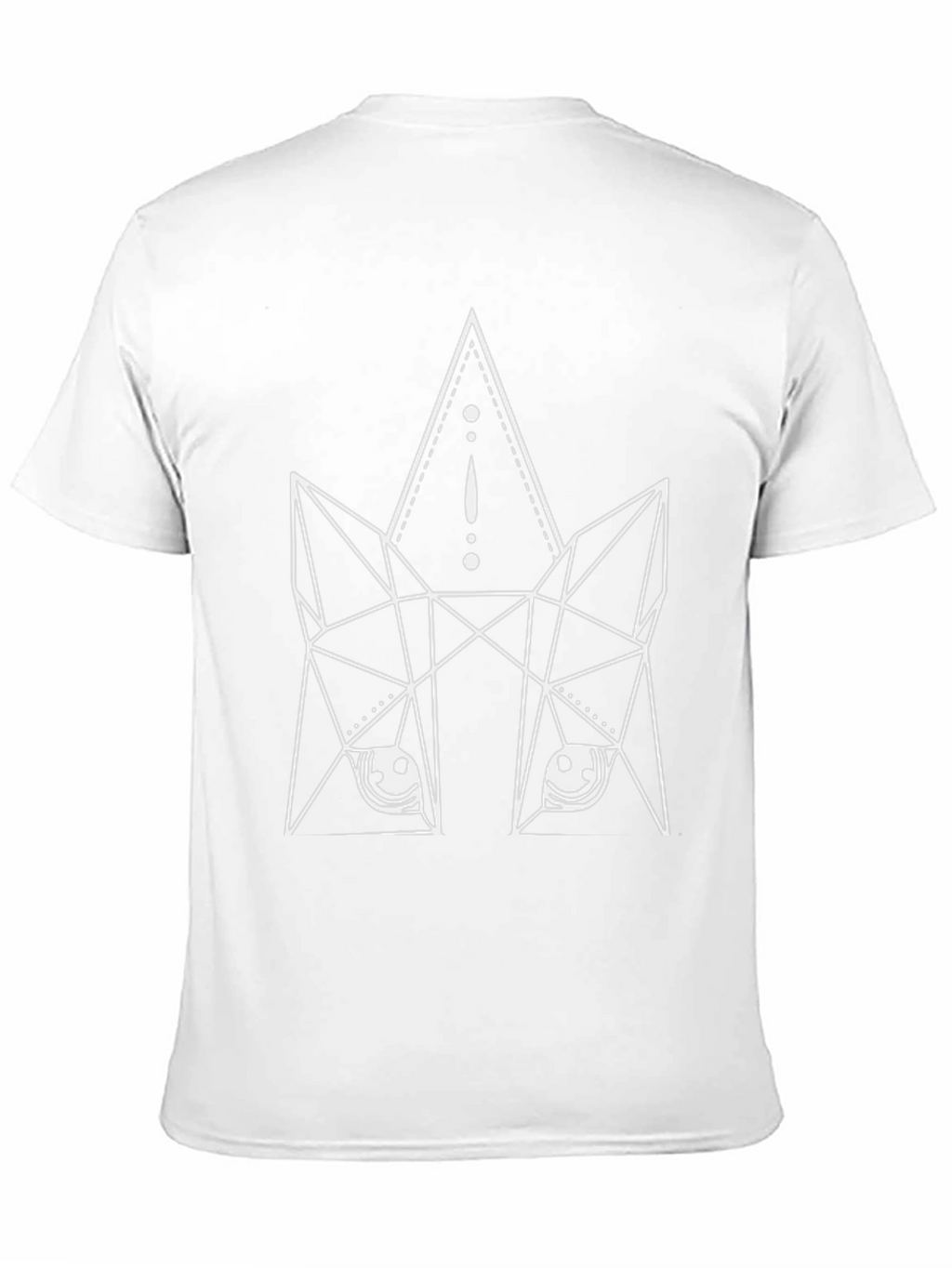 Geometric Wolf Graphic Print Black T-Shirt