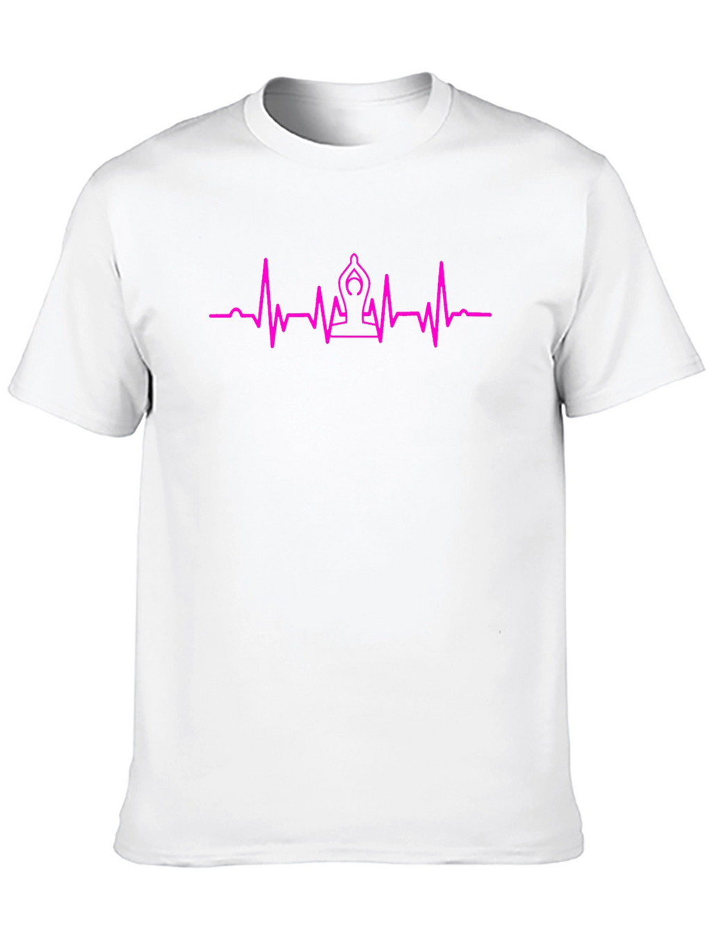 Yoga Heartbeat Graphic Tee - Black Cotton T-Shirt