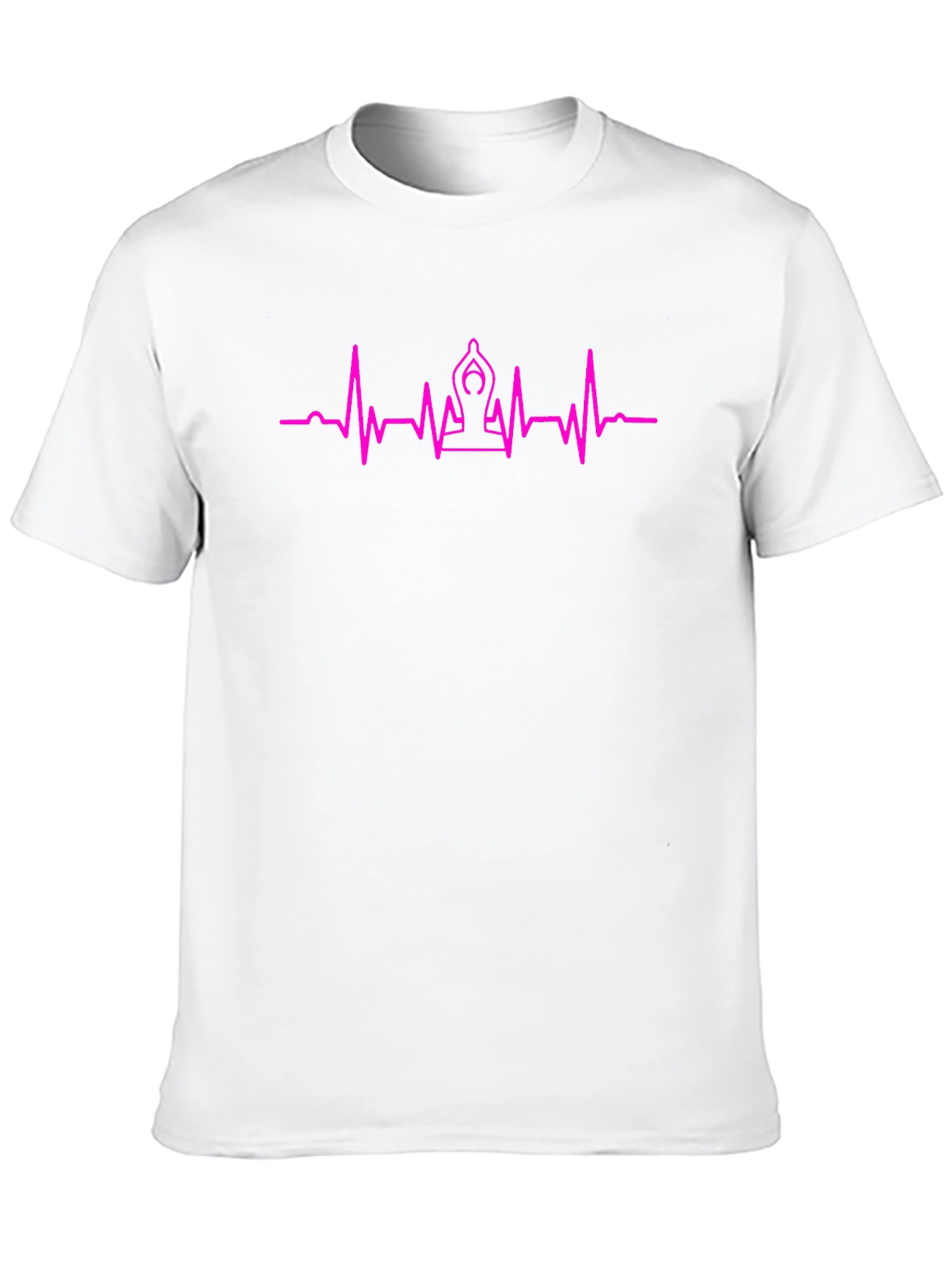 Yoga Heartbeat Graphic Tee - Black Cotton T-Shirt