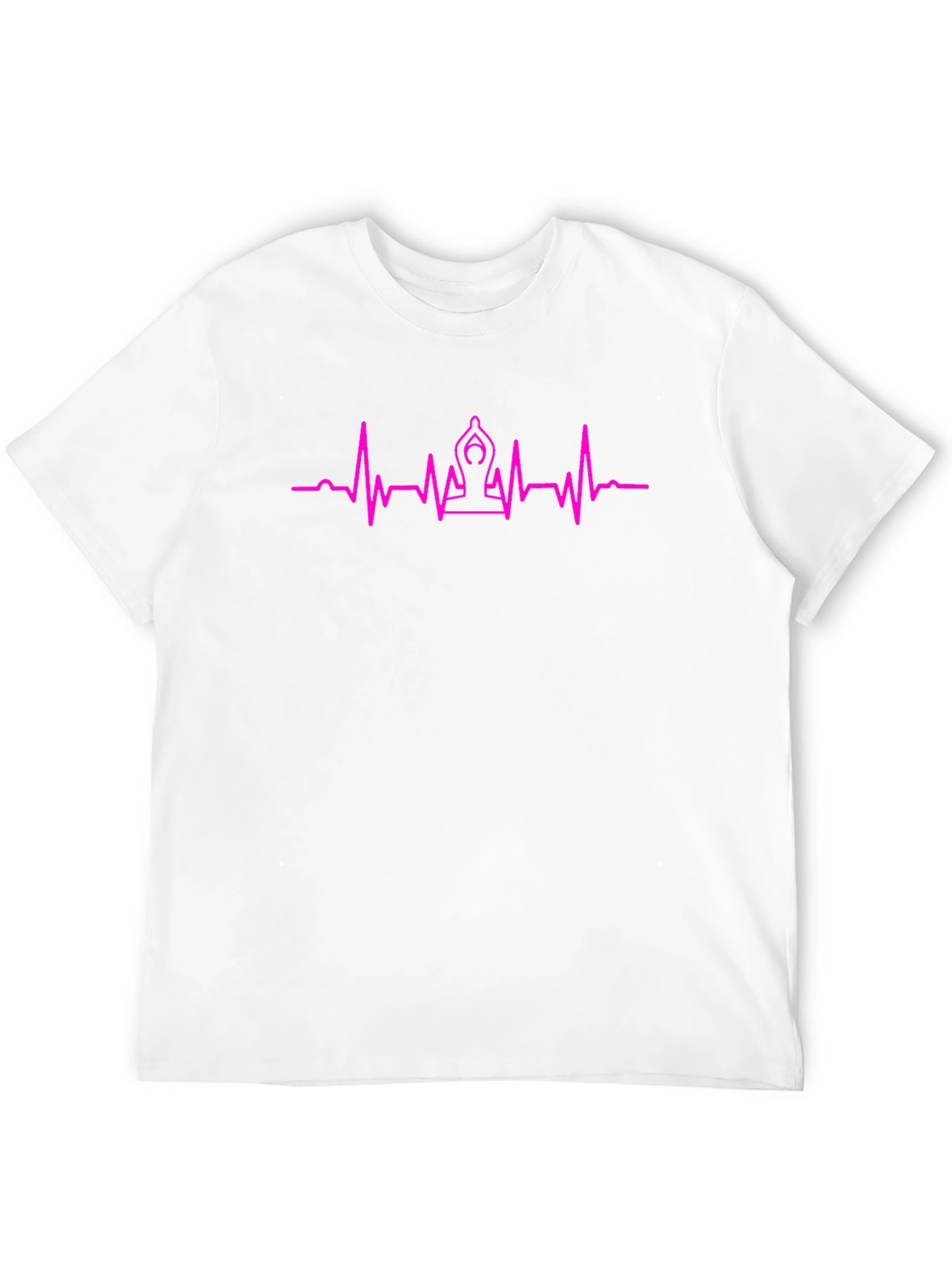 Yoga Heartbeat Graphic Tee - Black Cotton T-Shirt
