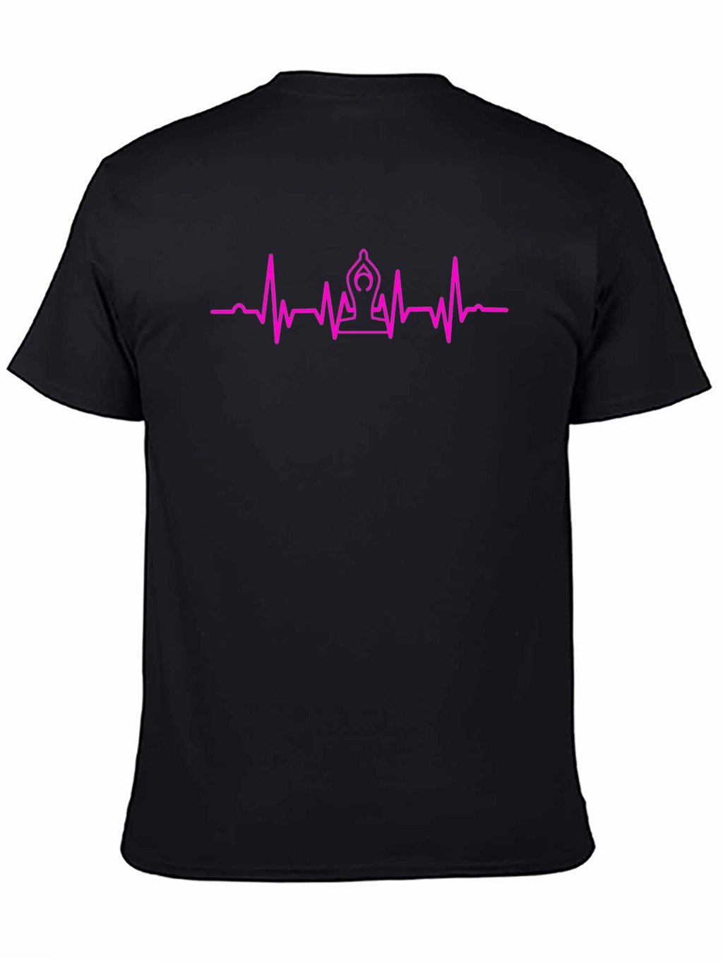 Yoga Heartbeat Graphic Tee - Black Cotton T-Shirt