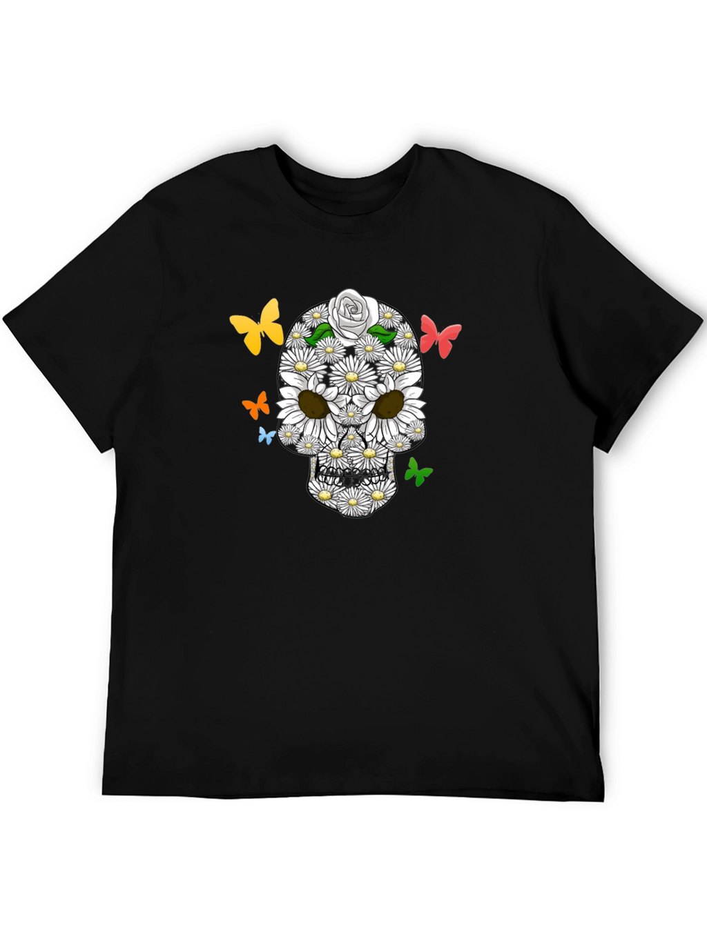 Floral Skull Butterfly Graphic Tee