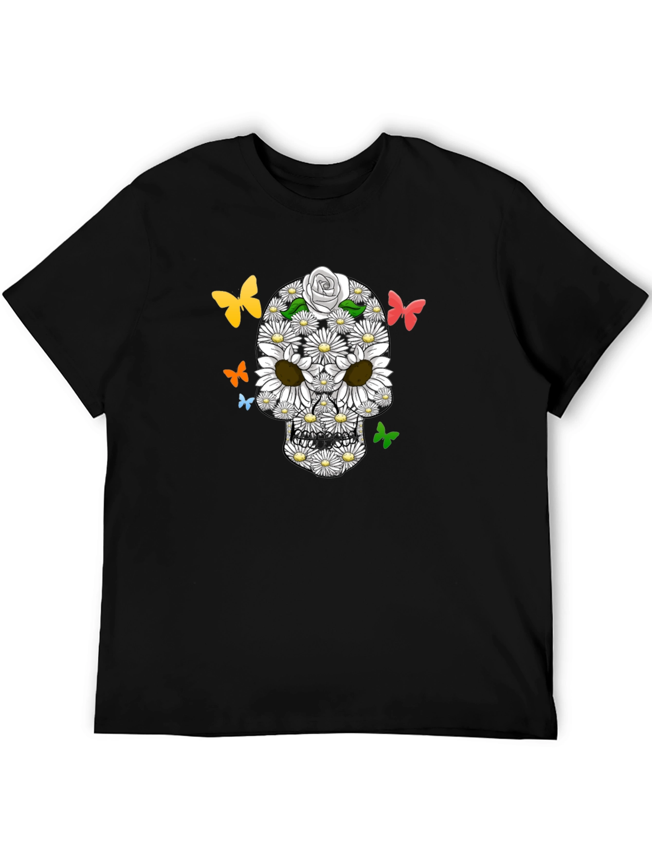 Floral Skull Butterfly Graphic Tee