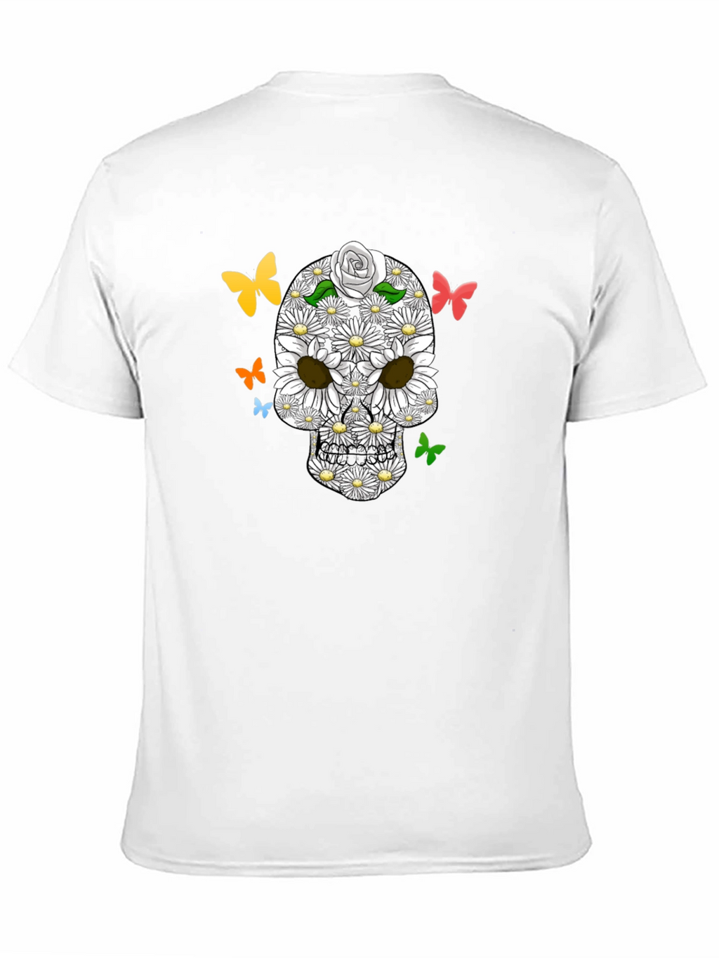 Floral Skull Butterfly Graphic Tee