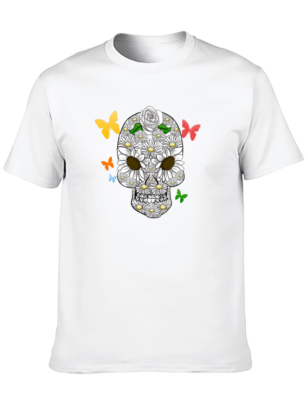 Floral Skull Butterfly Graphic Tee