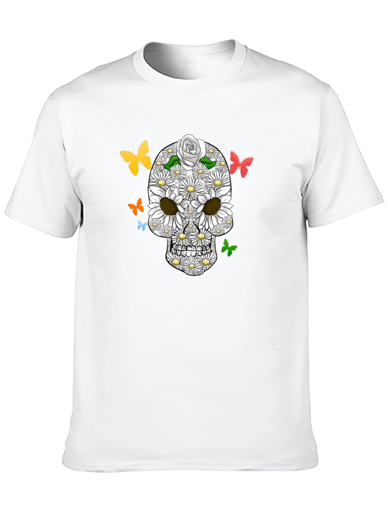 Floral Skull Butterfly Graphic Tee