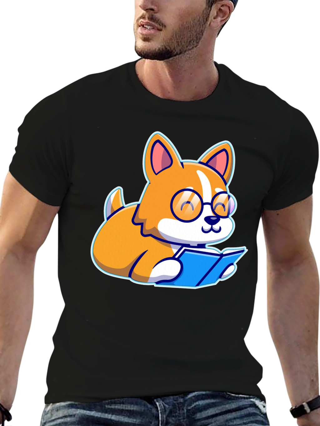 Bookworm Corgi Graphic Tee