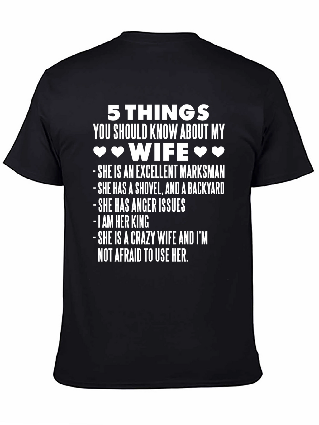 5 Things Wife T-Shirt - Husband Gift