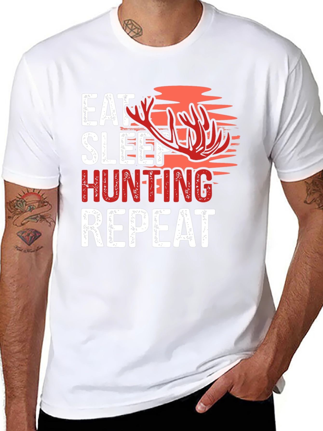 Eat Sleep Hunting Repeat Graphic Tee