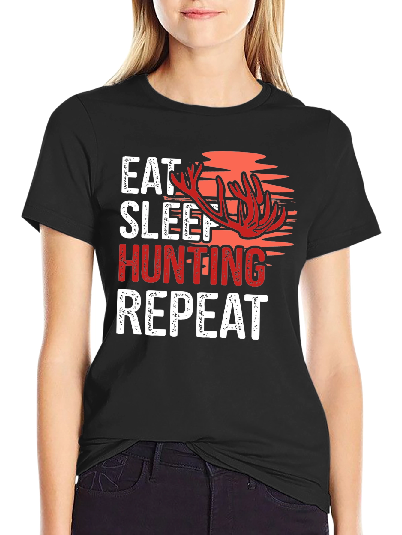 Eat Sleep Hunting Repeat Graphic Tee