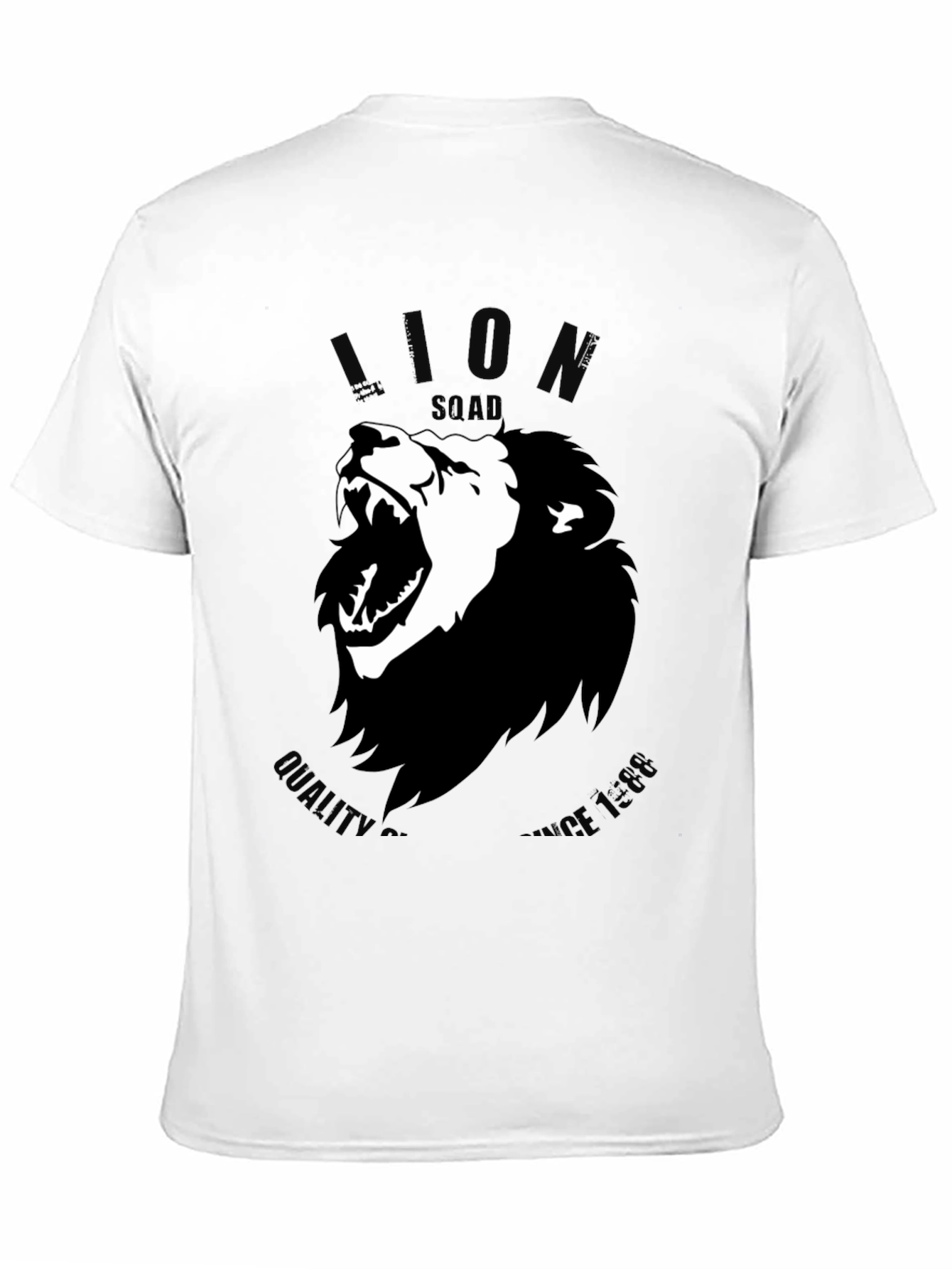 Lion Squad Graphic Print Black T-Shirt