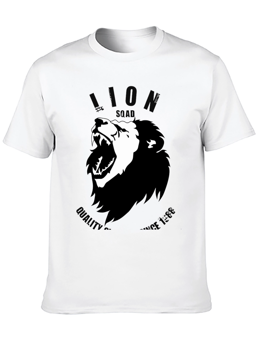 Lion Squad Graphic Print Black T-Shirt