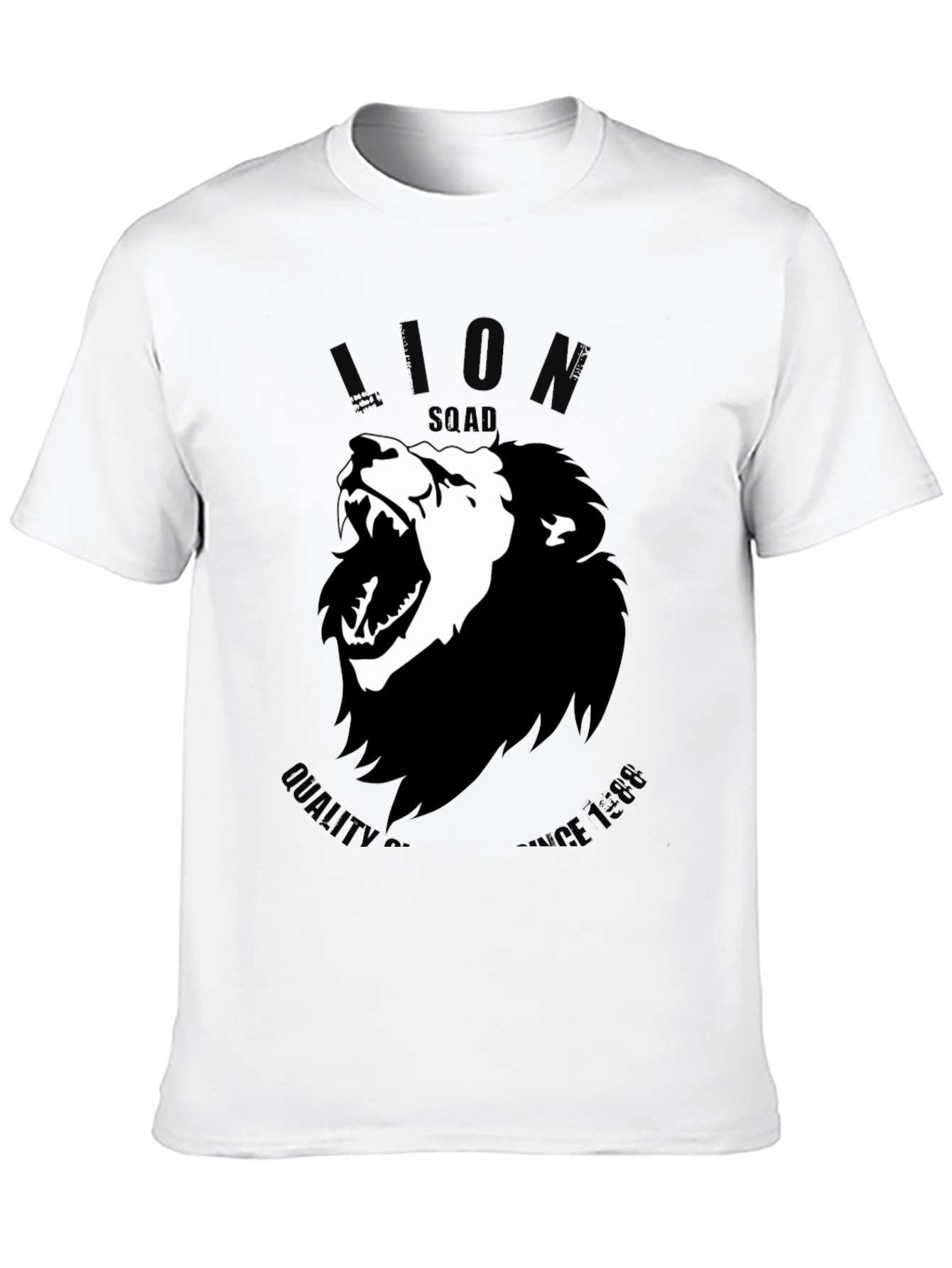 Lion Squad Graphic Print Black T-Shirt