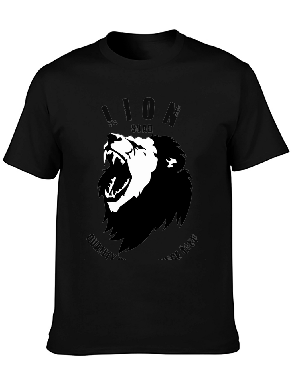 Lion Squad Graphic Print Black T-Shirt
