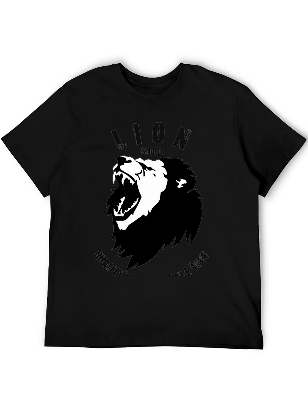 Lion Squad Graphic Print Black T-Shirt