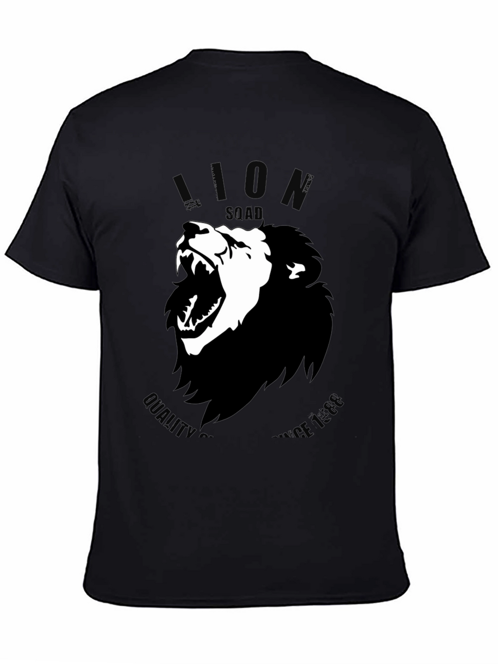 Lion Squad Graphic Print Black T-Shirt