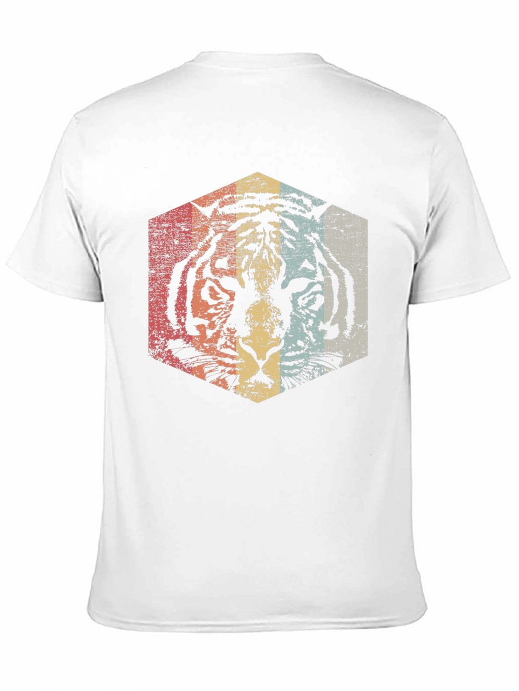 Retro Tiger Graphic Tee - Distressed Animal Print T-Shirt