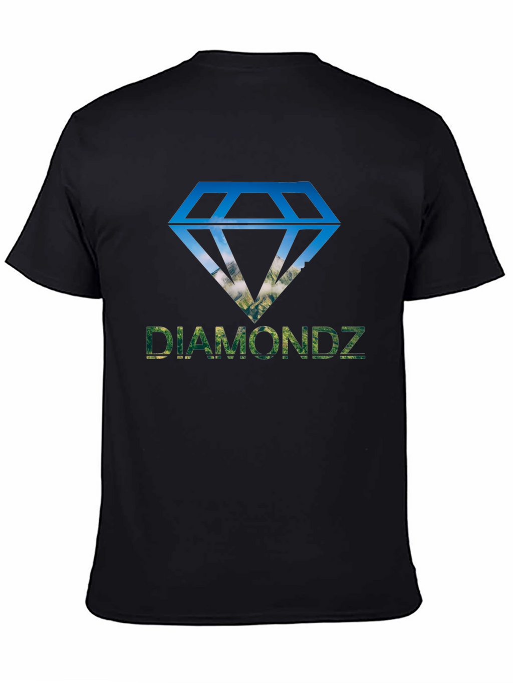 Diamondz Graphic Print Mens Black T-Shirt