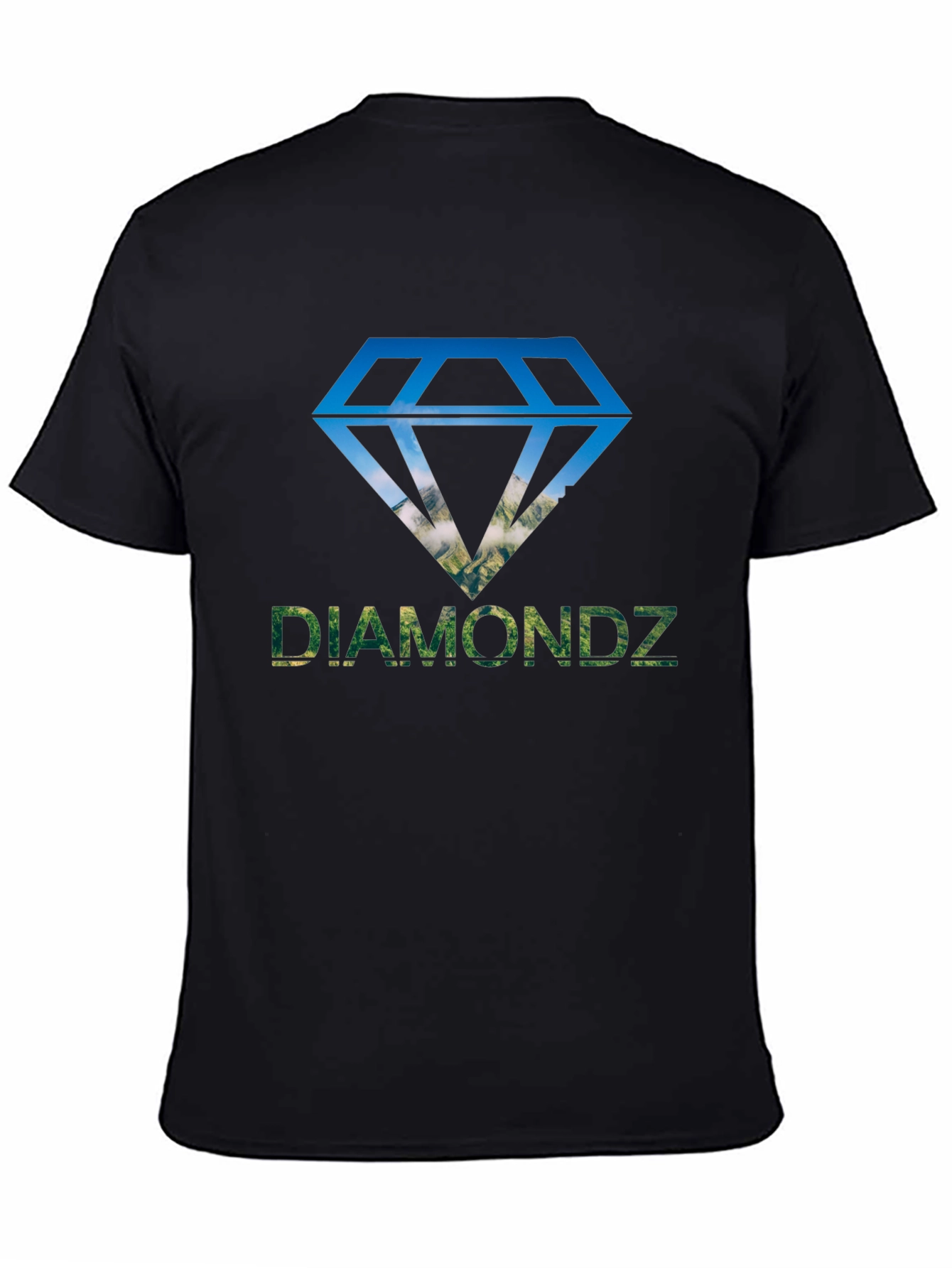 Diamondz Graphic Print Mens Black T-Shirt