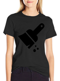 Black Brush Graphic Tee - Modern Design