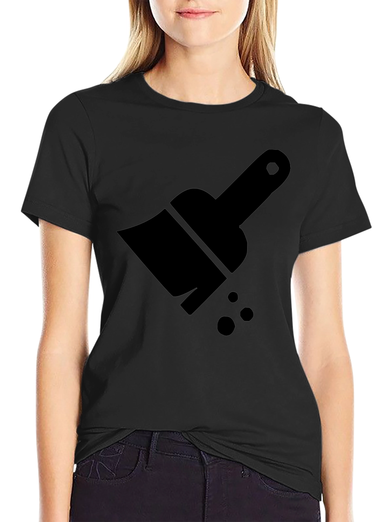 Black Brush Graphic Tee - Modern Design