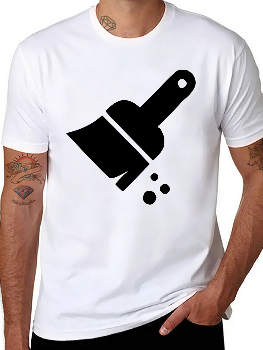 Black Brush Graphic Tee - Modern Design