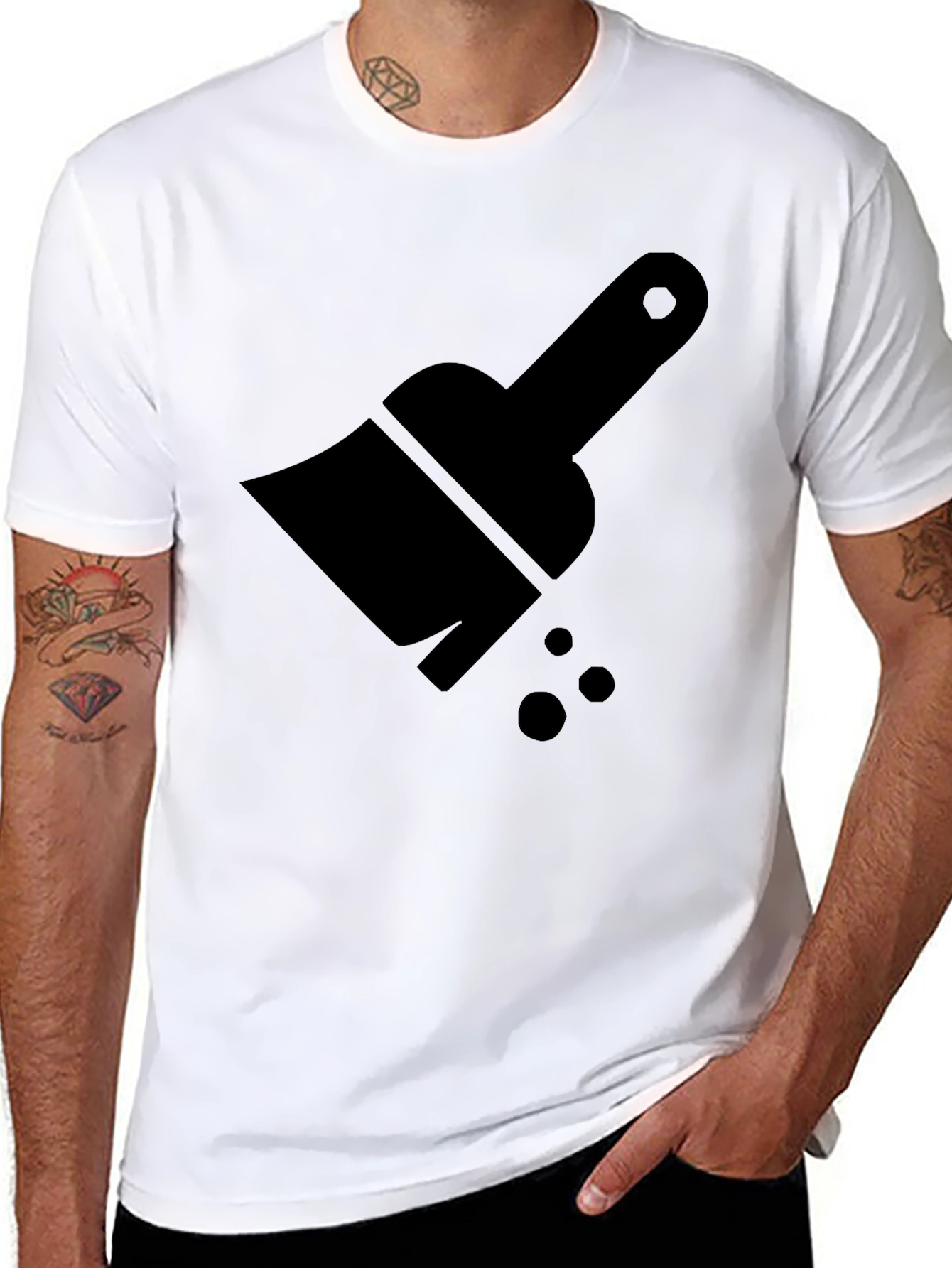 Black Brush Graphic Tee - Modern Design