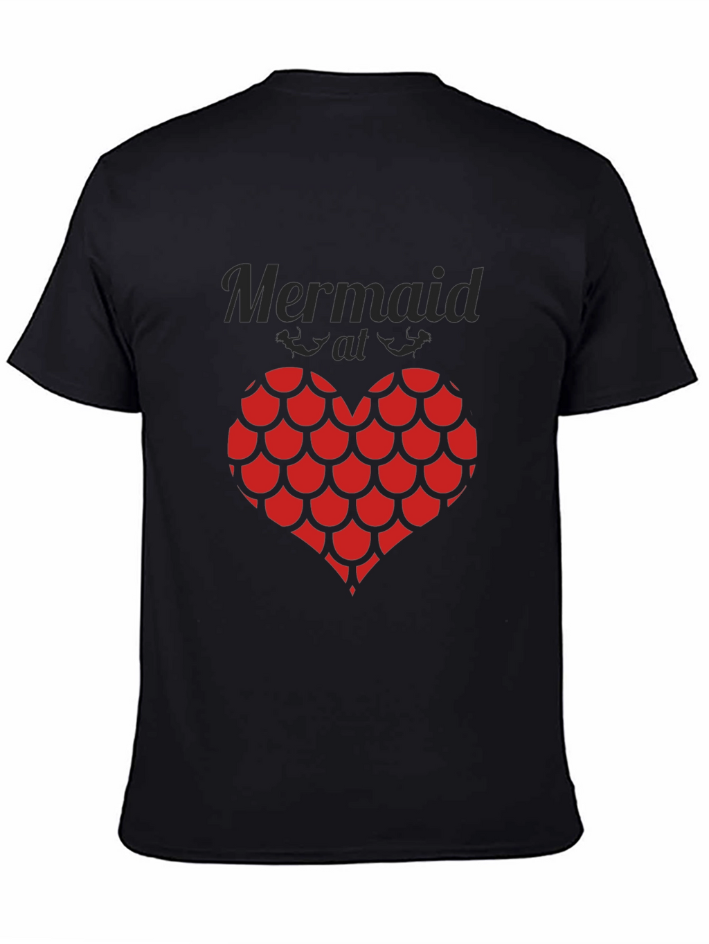Mermaid at Heart Black Graphic T-Shirt