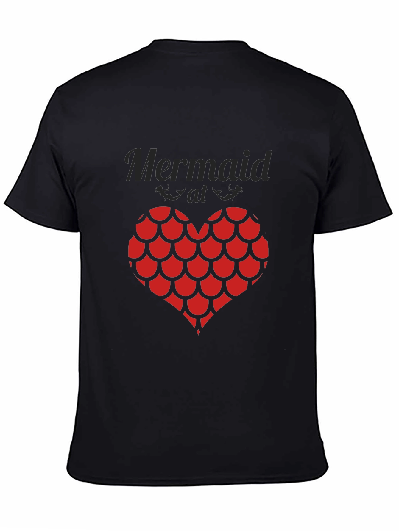 Mermaid at Heart Black Graphic T-Shirt