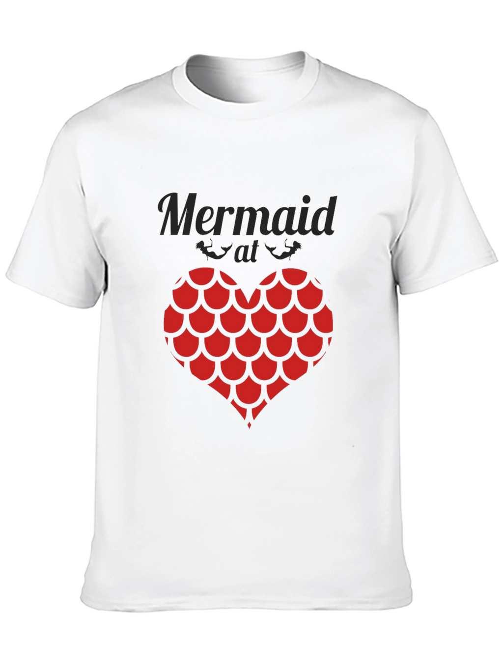 Mermaid at Heart Black Graphic T-Shirt