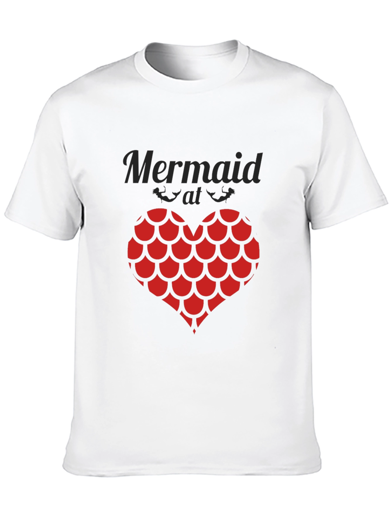 Mermaid at Heart Black Graphic T-Shirt