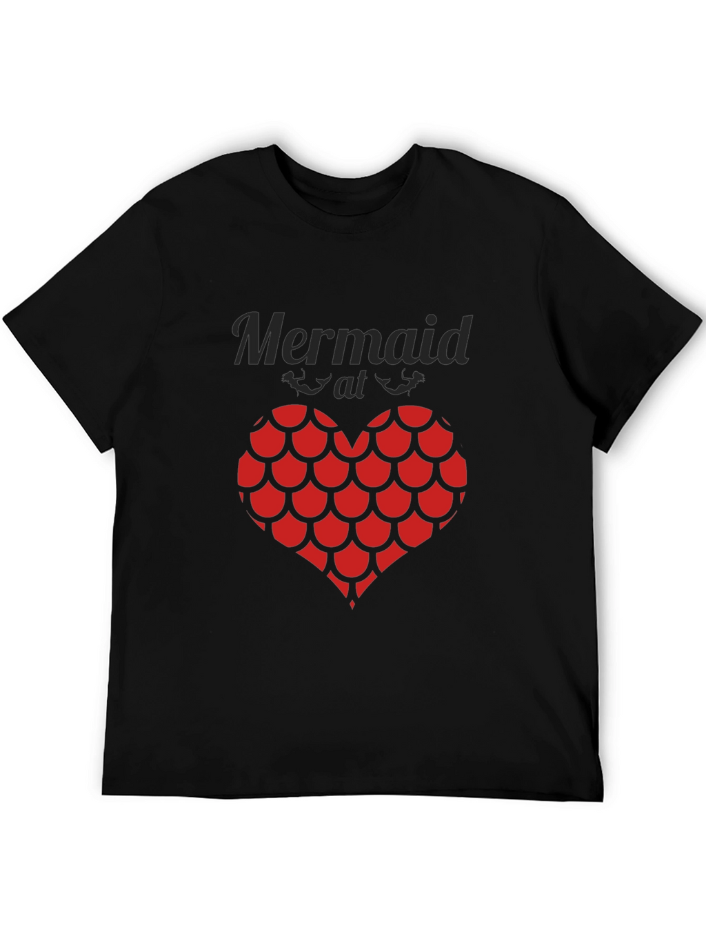 Mermaid at Heart Black Graphic T-Shirt