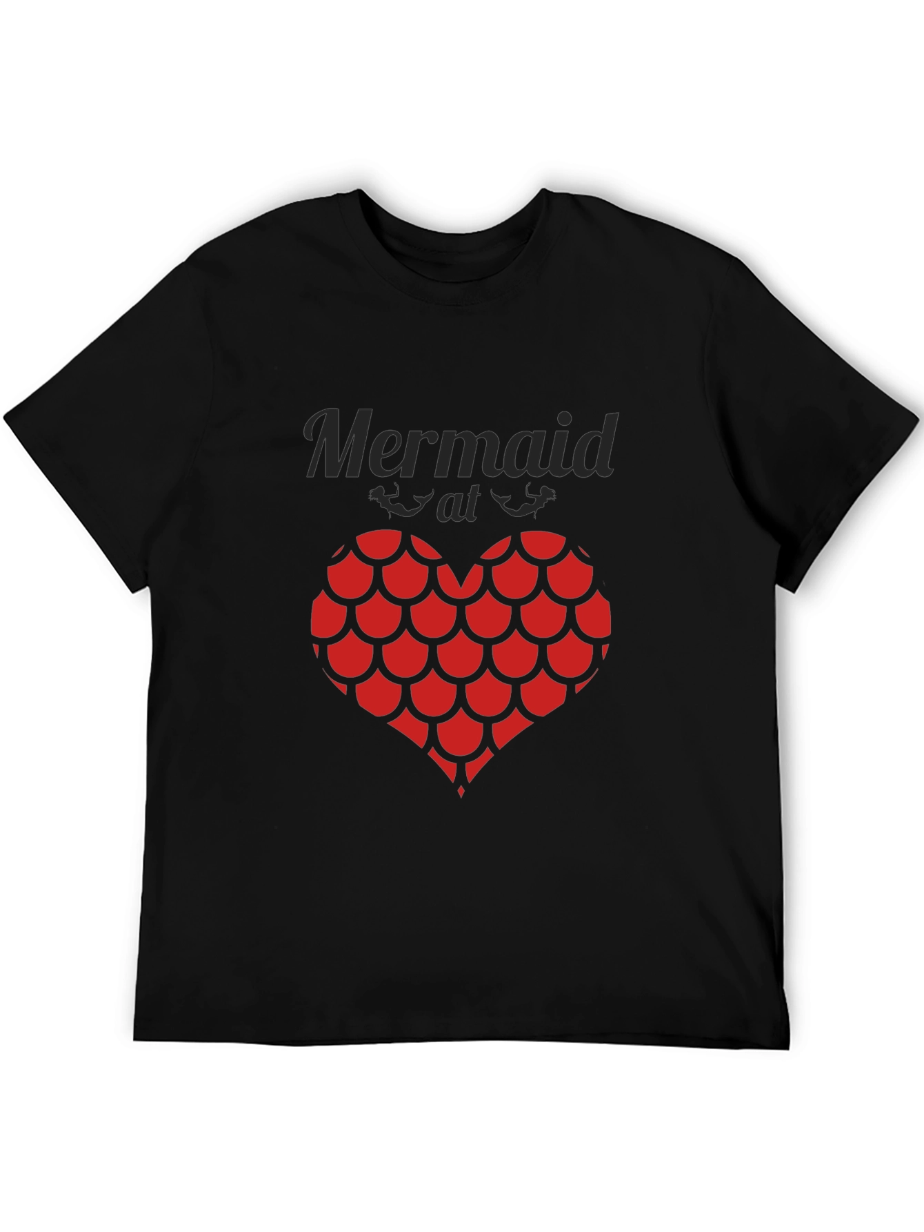 Mermaid at Heart Black Graphic T-Shirt