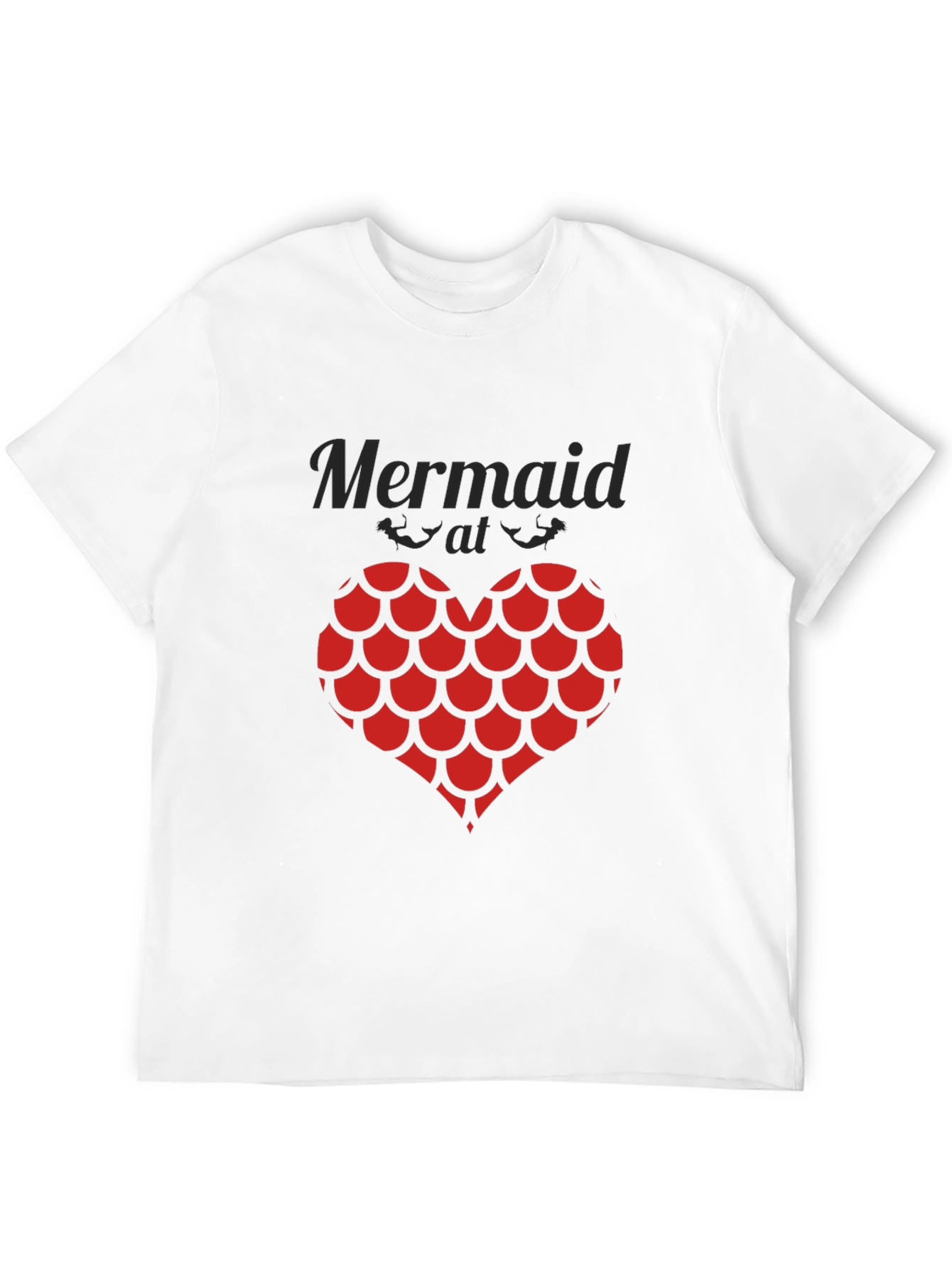 Mermaid at Heart Black Graphic T-Shirt