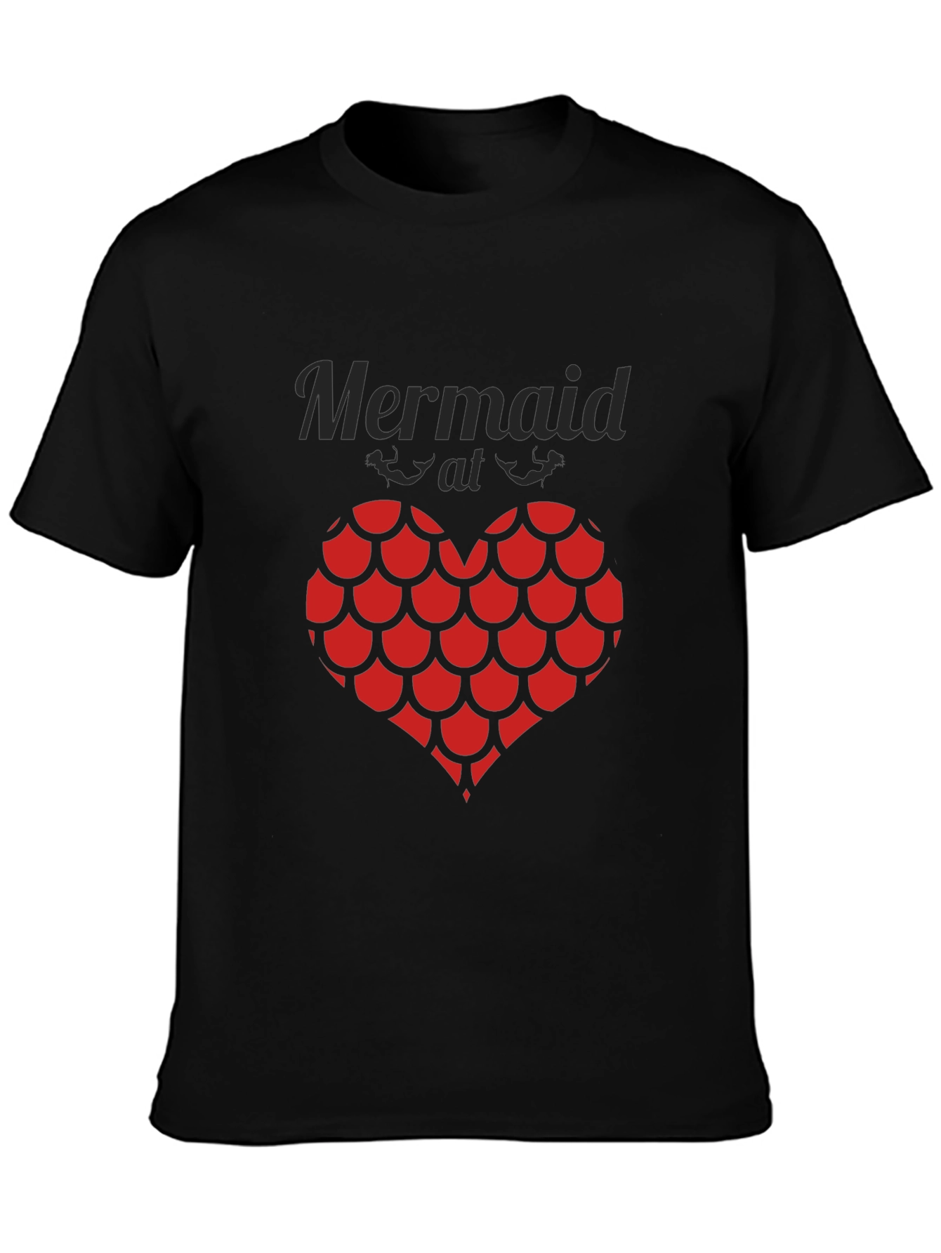 Mermaid at Heart Black Graphic T-Shirt