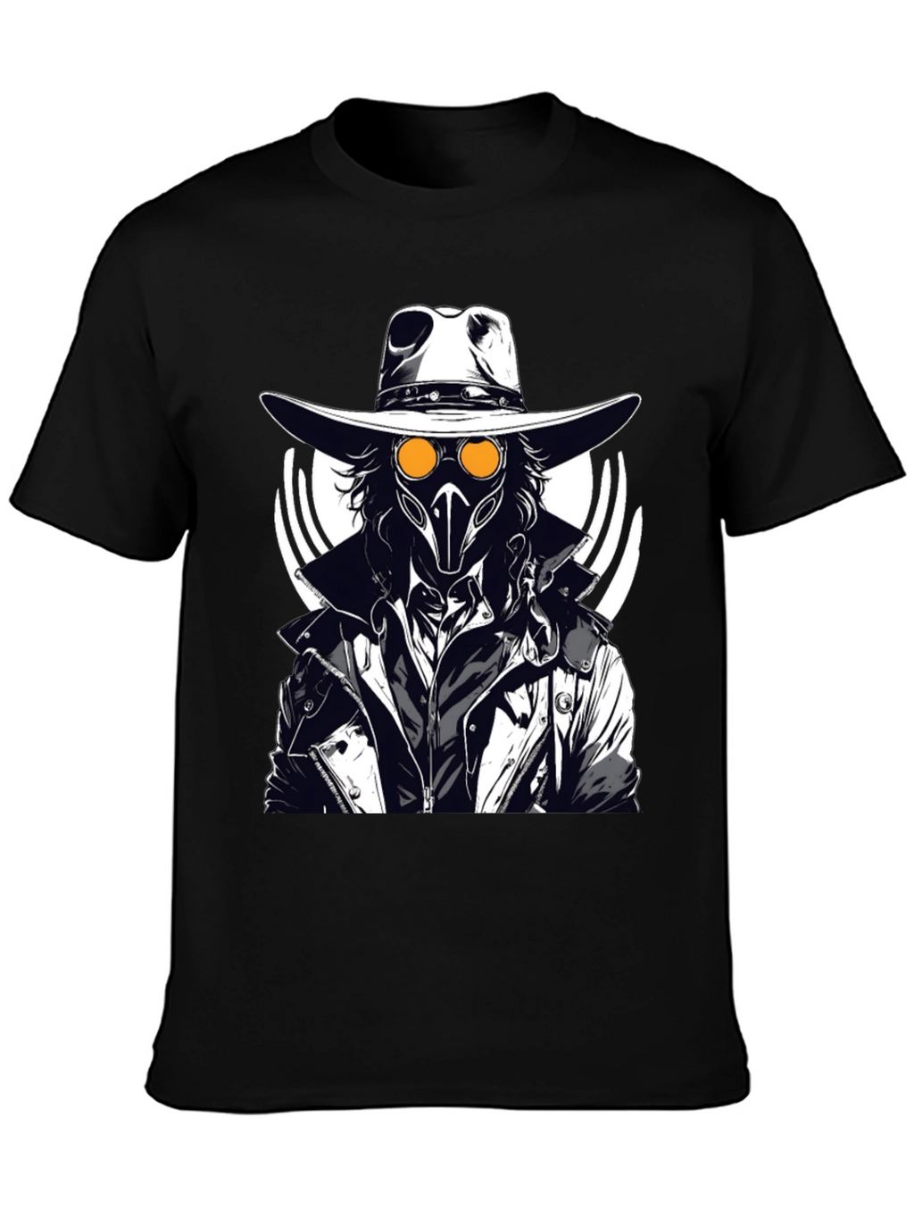 Steampunk Plague Doctor Graphic T-Shirt - Black