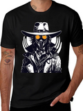Steampunk Plague Doctor Graphic T-Shirt - Black