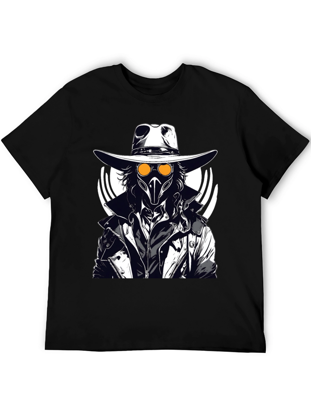 Steampunk Plague Doctor Graphic T-Shirt - Black