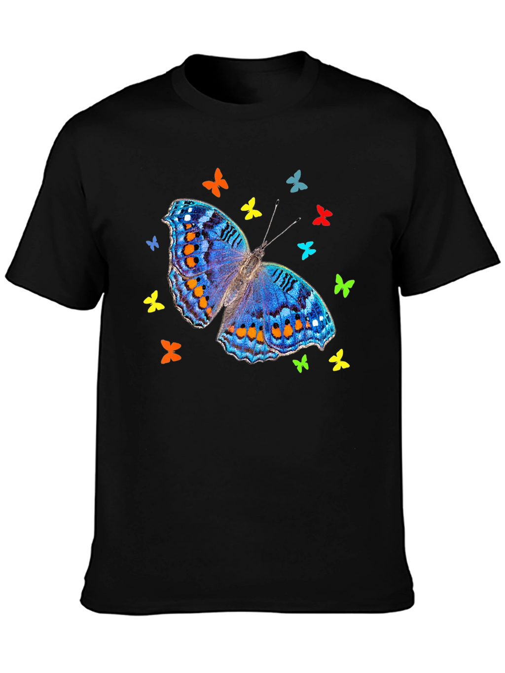 Butterfly Graphic Tee - Stylish Mens Black T-Shirt
