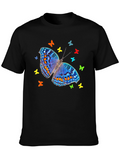 Butterfly Graphic Tee - Stylish Mens Black T-Shirt
