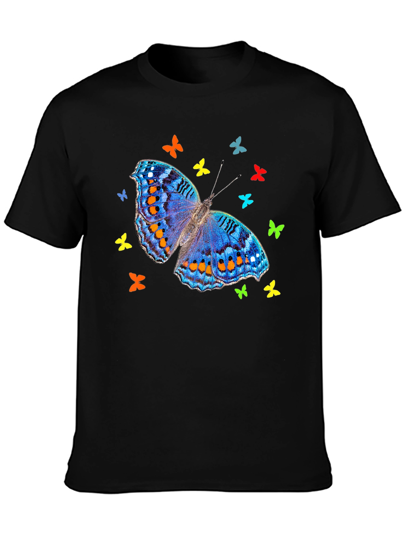 Butterfly Graphic Tee - Stylish Mens Black T-Shirt