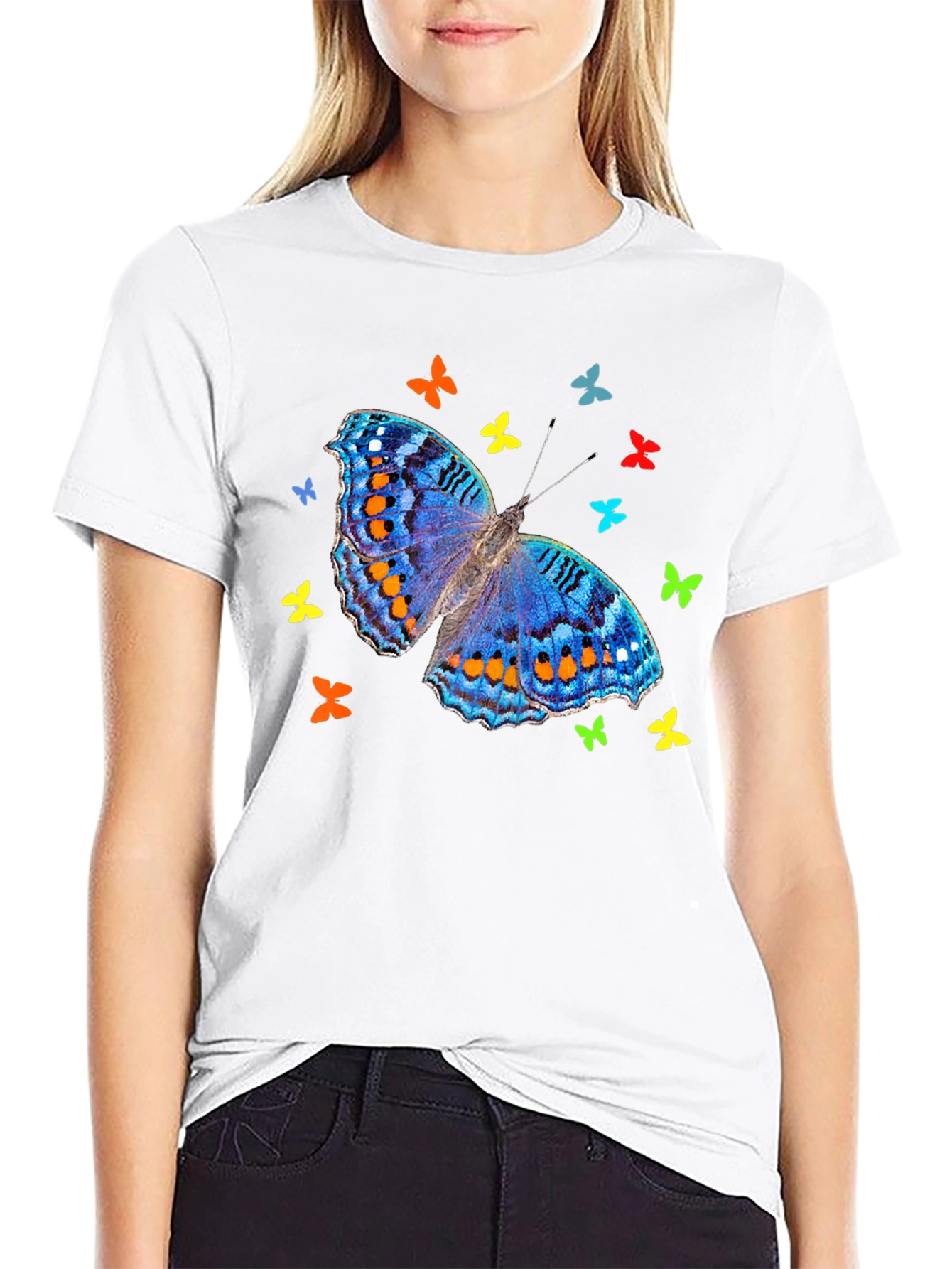 Butterfly Graphic Tee - Stylish Mens Black T-Shirt
