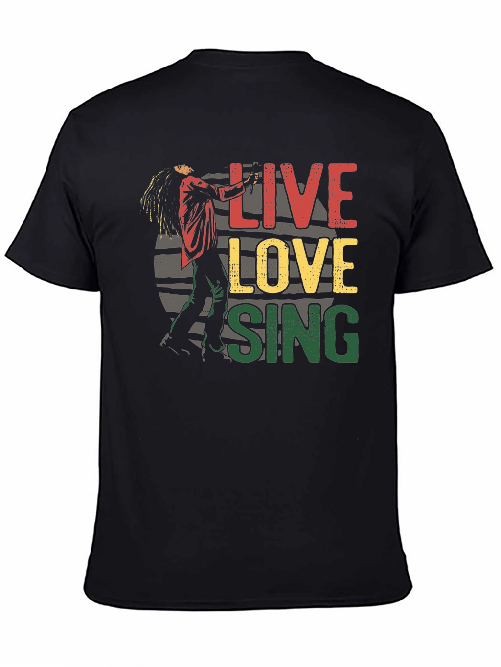 Live Love Sing Graphic Tee - Black Cotton T-Shirt