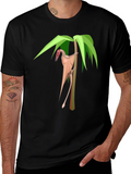 Pterodactyl Palm Tree Graphic Tee - Stylish Dinosaur Shirt