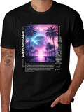 Vaporwave Aesthetic Graphic Tee - Palm Trees