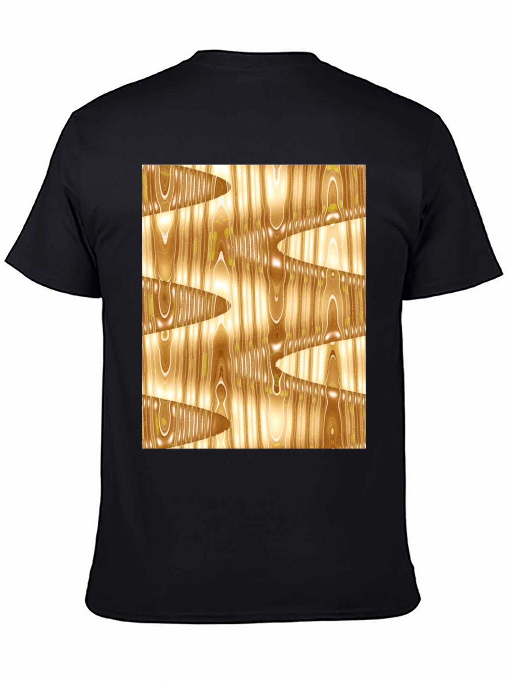 Abstract Wood Grain Print Black Tee