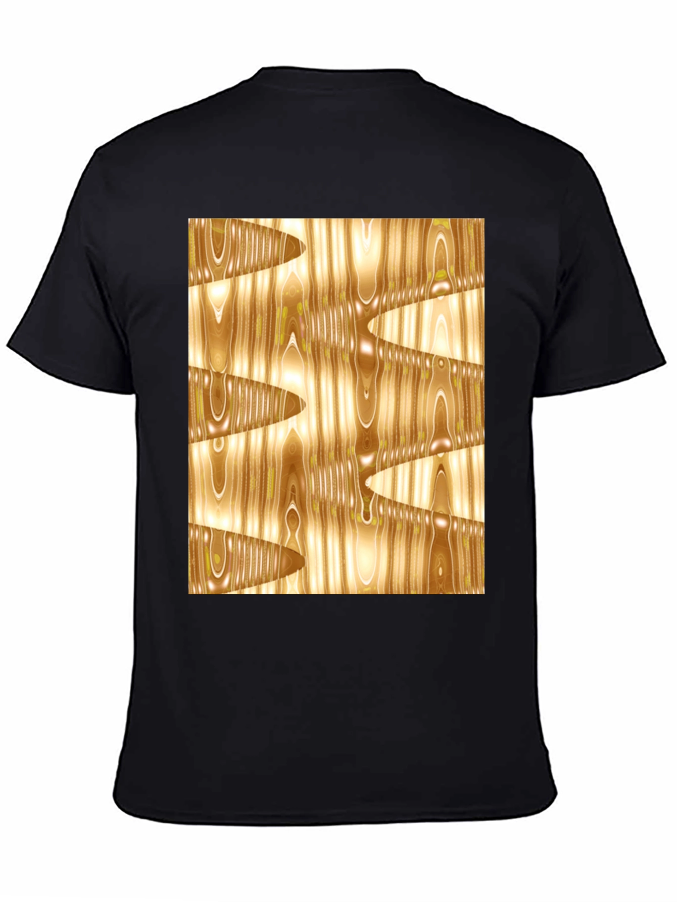 Abstract Wood Grain Print Black Tee