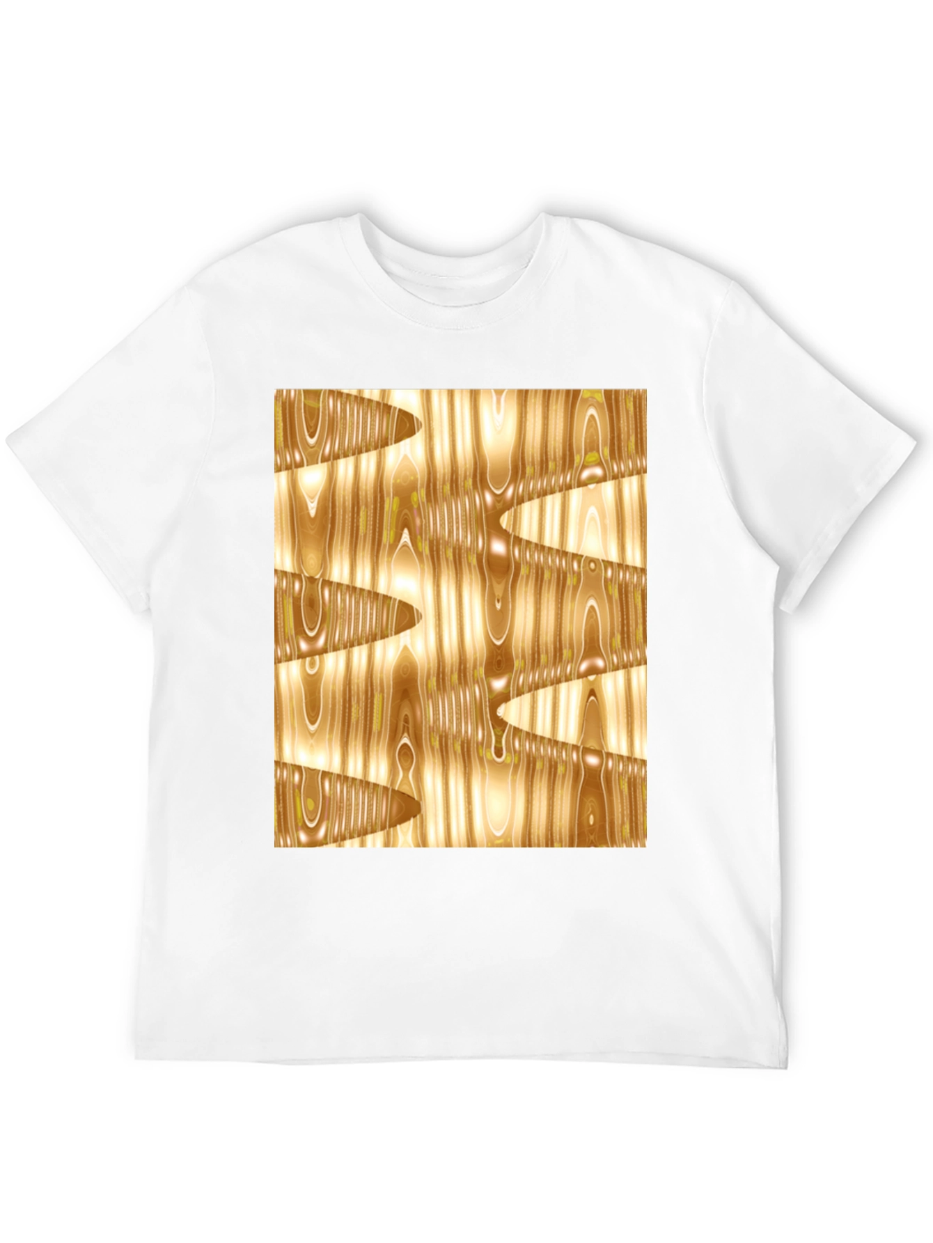 Abstract Wood Grain Print Black Tee