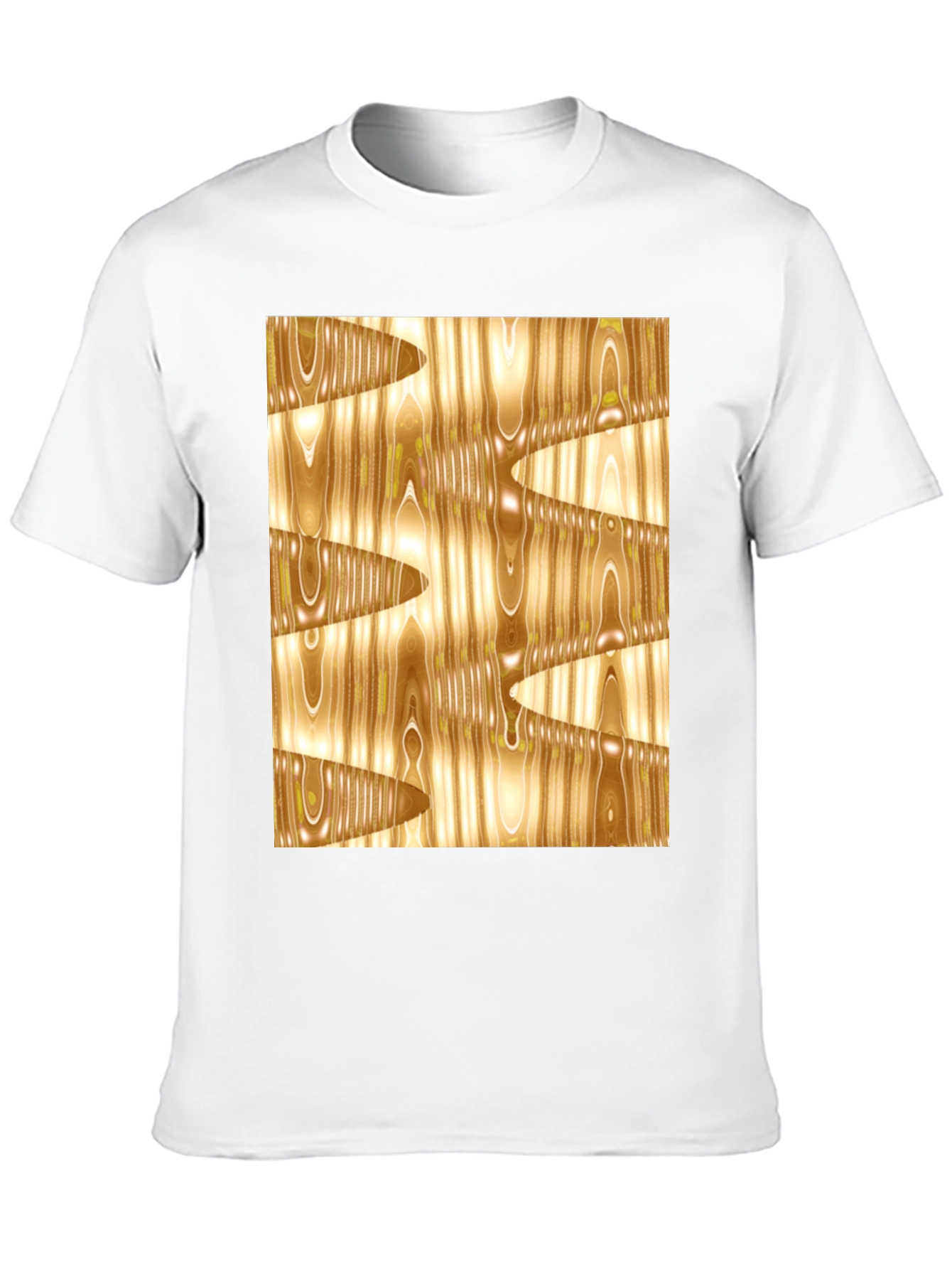 Abstract Wood Grain Print Black Tee